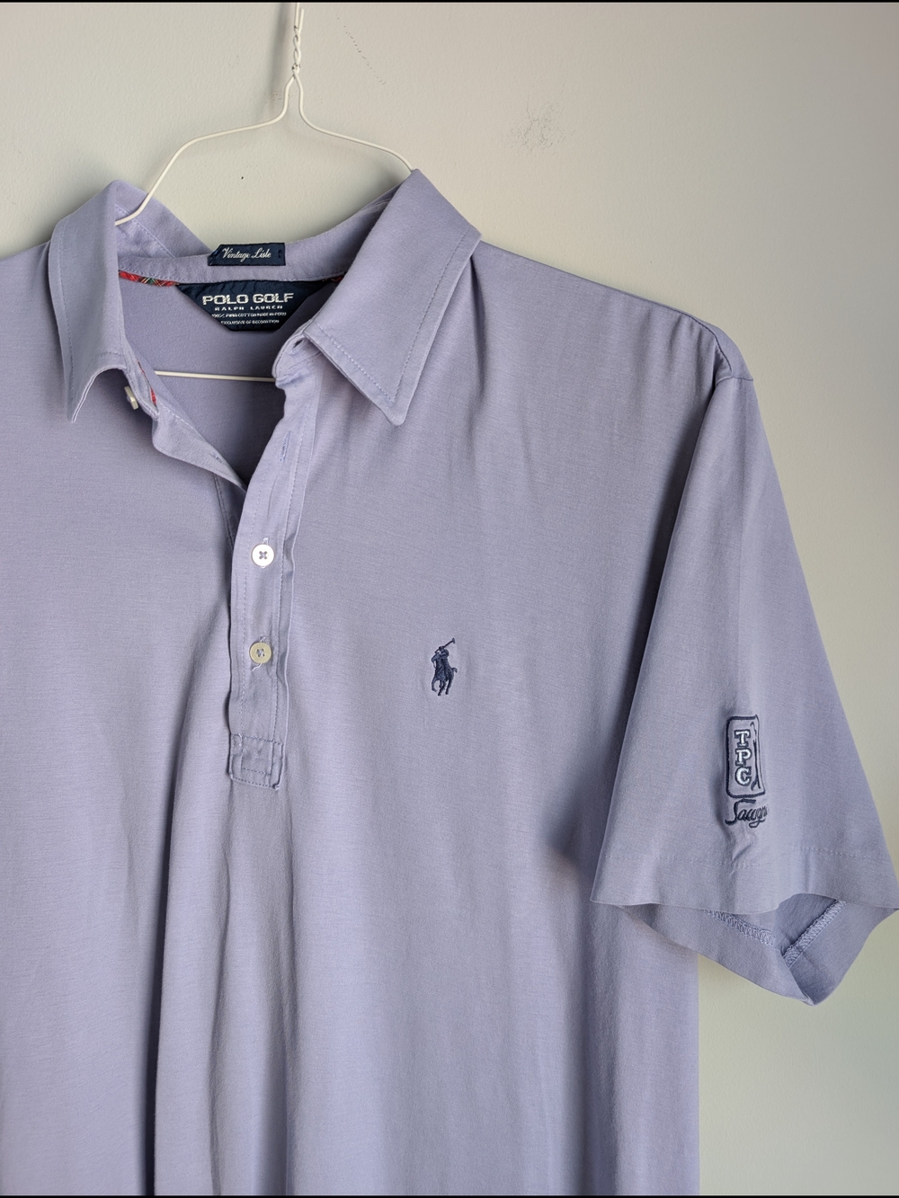 Polo Golf Ralph Lauren Polo Shirt Mens Large Purple Vintage Lisle TPC Sawgrass